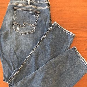Silver Boyfriend Cut Plus Sz Jeans
